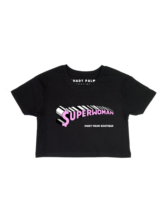 Shady Palms "$uperwoman" Oversized Crop Top